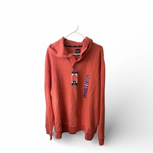GAP Waffle Knit Henley Hoodie Coral Size
XXLarge